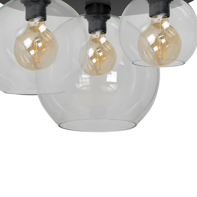 Milagro plafon Sofia Clear 3xE27 czarny MLP6586 (MLP6586)