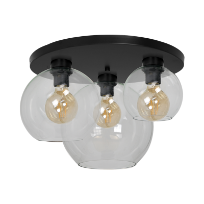 Milagro plafon Sofia Clear 3xE27 czarny MLP6586 (MLP6586)