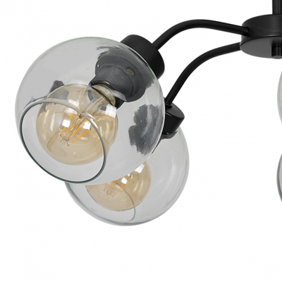 Milagro plafon Sofia Clear 5xE27 czarny MLP6596 (MLP6596)