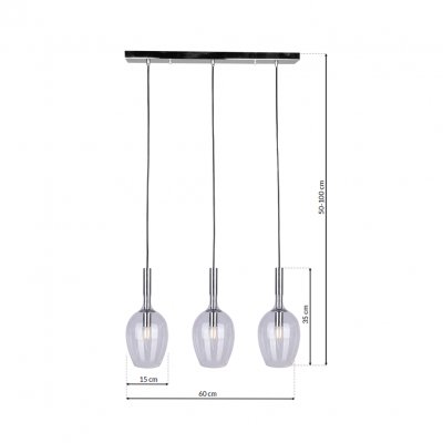 Milagro lampa wisząca Tango Clear 3xE14 chrom ML6164 (ML6164)