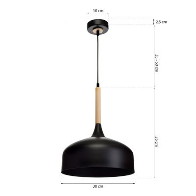 MILAGRO Lampa wisząca TAYLOR BLACK 1xE27 60W (MLP6218)