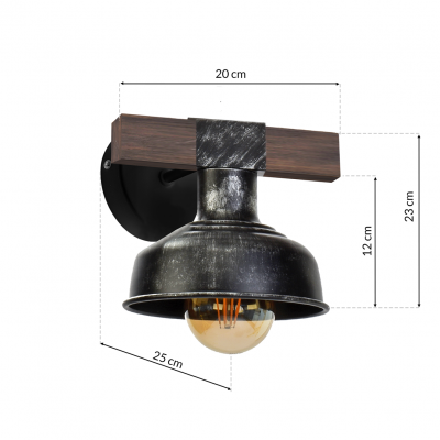 Milagro kinkiet Faro E27 czarny MLP6241 (MLP6241)