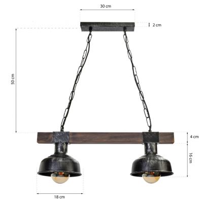 Milagro lampa wisząca Faro 2xE27 czarna MLP6242 (MLP6242)