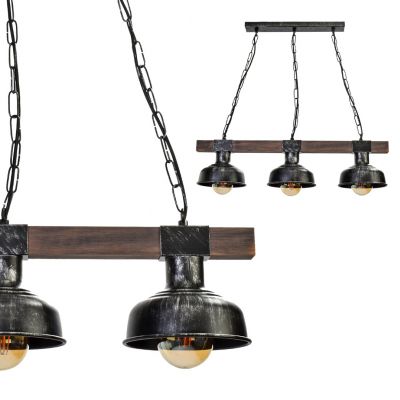 MILAGRO Lampa wisząca FARO BLACK/WOOD 3xE27 (MLP6243)