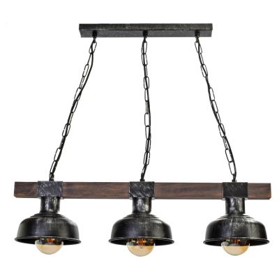 MILAGRO Lampa wisząca FARO BLACK/WOOD 3xE27 (MLP6243)