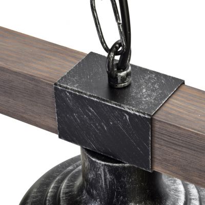 MILAGRO Lampa wisząca FARO BLACK/WOOD 3xE27 (MLP6243)