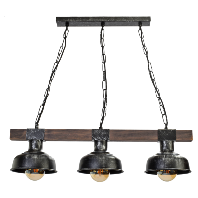 MILAGRO Lampa wisząca FARO BLACK/WOOD 3xE27 (MLP6243)