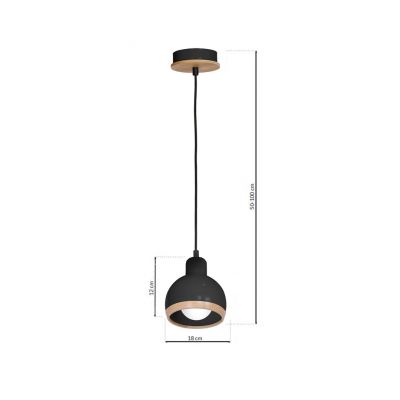 Milagro lampa wisząca Oval E27 czarna MLP7045 (MLP7045)