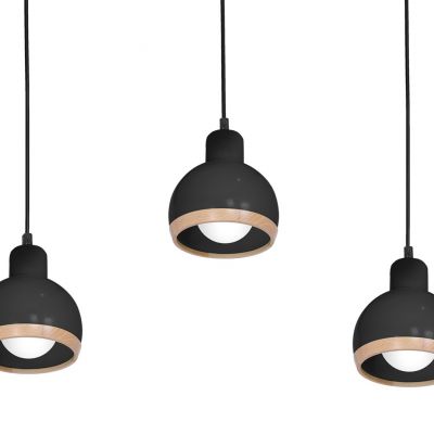 Milagro lampa wisząca Oval 3xE27 czarna MLP7046 (MLP7046)