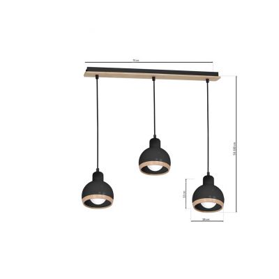 Milagro lampa wisząca Oval 3xE27 czarna MLP7046 (MLP7046)