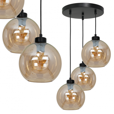 Milagro lampa wisząca Sofia Amber 3xE27 czarna MLP6584 (MLP6584)