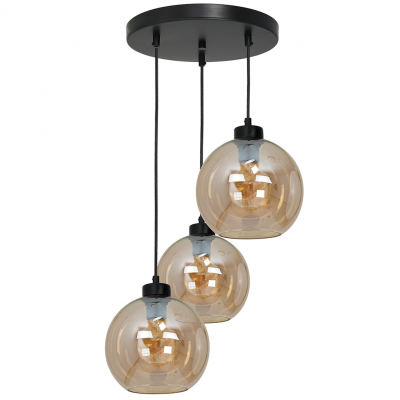 Milagro lampa wisząca Sofia Amber 3xE27 czarna MLP6584 (MLP6584)