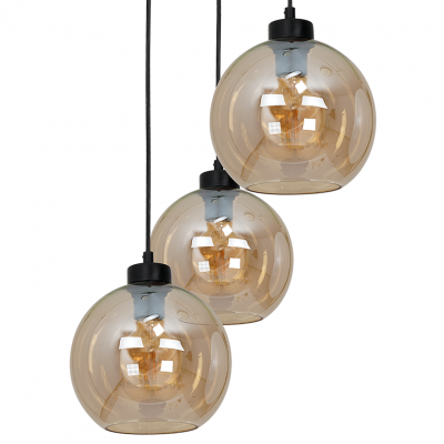 Milagro lampa wisząca Sofia Amber 3xE27 czarna MLP6584 (MLP6584)