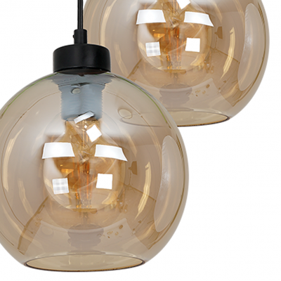 Milagro lampa wisząca Sofia Amber 3xE27 czarna MLP6584 (MLP6584)