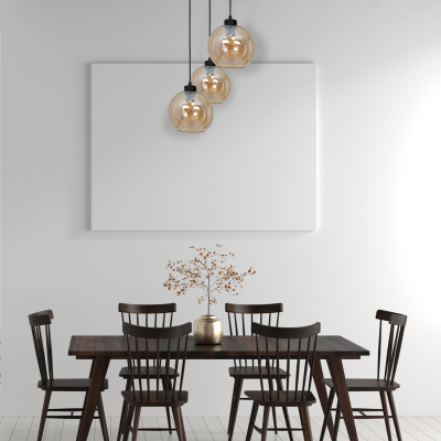 Milagro lampa wisząca Sofia Amber 3xE27 czarna MLP6584 (MLP6584)