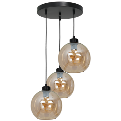 Milagro lampa wisząca Sofia Amber 3xE27 czarna MLP6584 (MLP6584)