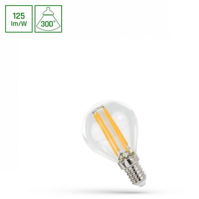 Żarówka LED KULKA E-14 230V 4W COG WW CLEAR  WOJ+14071 Spectrum Led (WOJ+14071)