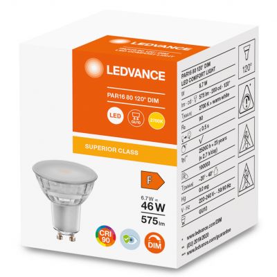 LED COMFORT SUPERIOR Spot PAR16 GL 46 dim 6,7W 927 GU10 LEDVANCE (4058075757905)