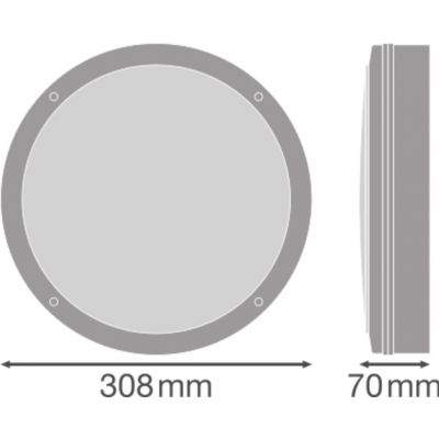 SURFACE BULKHEAD 300 15W 3000K WT IP65 EMERGENCY LEDVANCE (4058075647626)