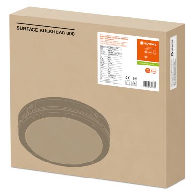 SURFACE BULKHEAD 300 15W 4000K SENSOR BK IP65 LEDVANCE (4058075647602)