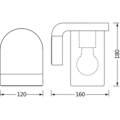 Kinkiet lampa elewacyjna ścienna E27 IP44 Endura Amber CLASSIC CASCADE WALL 4058075554276 LEDVANCE (4058075554276)