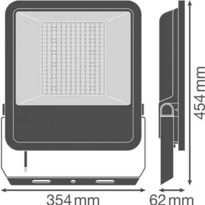 FLOOD LED AREA 145W 830 ASYM 48X92 BK LEDV NAŚWIETLACZ FLOODLIGHT LEDVANCE (4058075539778)