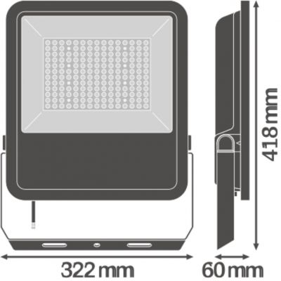 FLOOD LED AREA 105W 830 ASYM 48X92 BK LEDV NAŚWIETLACZ FLOODLIGHT LEDVANCE (4058075539754)