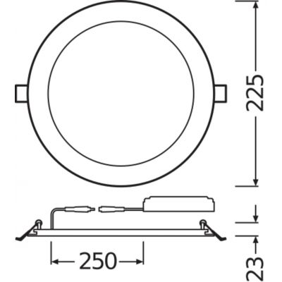 DL SLIM VALUE DN205 22W 3000K WT LEDVANCE (4058075064003)
