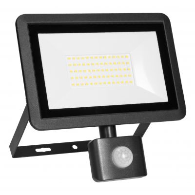 FARO S LED 50W naświetlacz z PIR 4000lm, IP44, 4000K, aluminium + szkło AD-NL-6255BLR4 ORNO (AD-NL-6255BLR4)