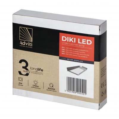 DIKI lampka podszafkowa LED 2W, 170 lm, 4000K, srebrna AD-OM-6334L4/G ORNO (AD-OM-6334L4/G)