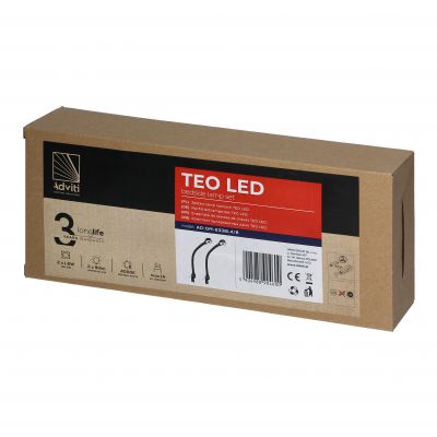TEO zestaw 2 lampek nocnych LED, 2x7,5W, 4000K, z USB, czarny AD-OM-6338L4/B ORNO (AD-OM-6338L4/B)