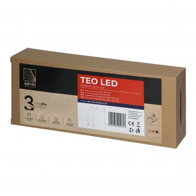 TEO zestaw 2 lampek nocnych LED, 2x7,5W, 4000K, z USB, biały AD-OM-6338L4/W ORNO (AD-OM-6338L4/W)