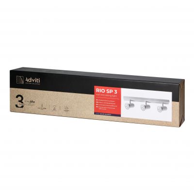 Oprawa ścienno-sufitowa  RIO SP 3 E27 max. 3x60W IP20 biała ORNO (AD-OP-6431WE27)