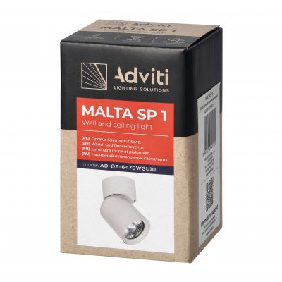 Oprawa ścienno-sufitowa MALTA SP 1 GU10 max. 12W IP20 czarna ORNO (AD-OP-6479BGU10)