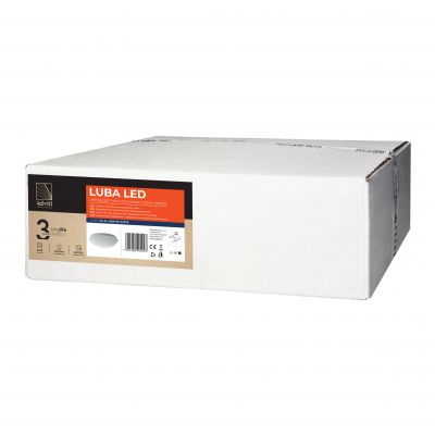 LUBA oprawa LED 24W z mikrofalowym czujnikiem ruchu 4000K, 2400lm, biała-stal, klosz matowy-szkło, I AD-PL-6283WLSMM4 ORNO (AD-PL-6283WLSMM4)
