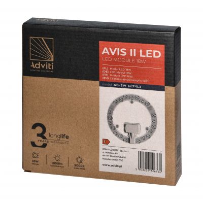 AVIS II LED 18W, panel świetlny, 1650lm, 3000K, 3 neodymowe magnesy, O 176 AD-SW-6274L3 ORNO (AD-SW-6274L3)