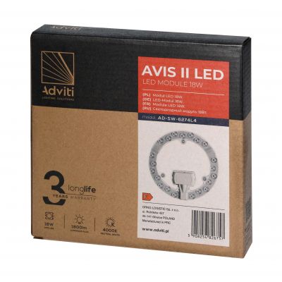AVIS II LED 18W, panel świetlny, 1800lm, 4000K, 3 neodymowe magnesy, O 176 AD-SW-6274L4 ORNO (AD-SW-6274L4)