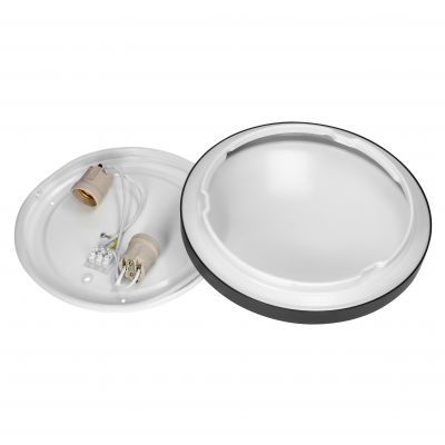 Lampa sufitowa SELENE plafon 2xE27 2x60W klosz matowy IP54 czarny ORNO (CL/2XE27-10/B)