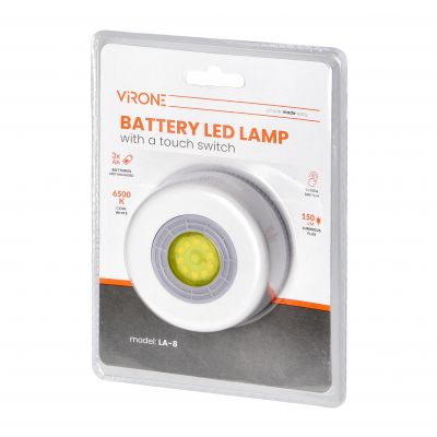 Bateryjna lampka LED z dotykowym włącznikiem, 6500K LA-8 ORNO (LA-8)