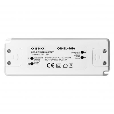 Zasilacz LED 12V DC 24W 2A IP20 OR-ZL-1614 ORNO (OR-ZL-1614)
