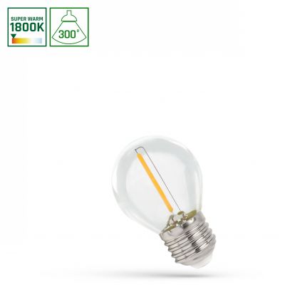 Żarówka kulka do girland E27 1W 1800K 100LM COG barwa bardzo ciepła (WOJ+14651)
