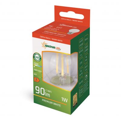 Żarówka LED kulka do girland E-27 230V 1W ciepła biel mleczny SPECTRUM (WOJ+14585)