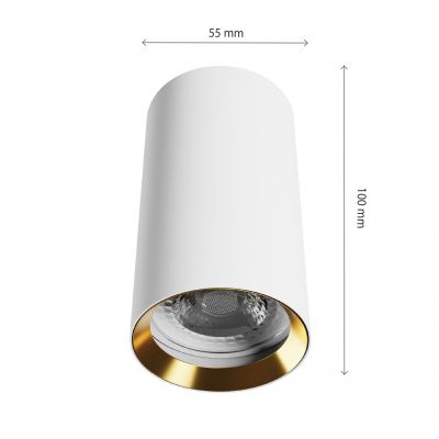 CHLOE VARIOSA GU10 NATYNKOWA GU10 230V IP20 55x100MM BIAŁY ŚRODEK ZŁOTY OKRĄGŁA (SLIP005060)
