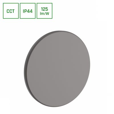 Lampa elewacyjna kinkiet PIATTA 12W ciepła/neutralna/zimna biel IP44 SZARY (SLI003042CCT_PW)