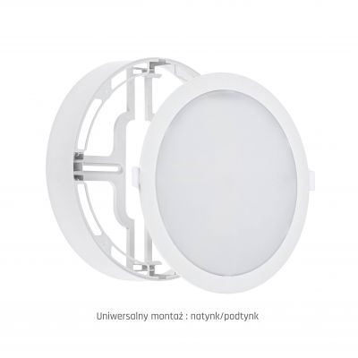 Oprawa ALGINE 2w1 DOWNLIGHT 18W 1900lm neutralna biel 230V 110st IP20 BIAŁY okrągła  SLI037029NW Spectrum Led (SLI037029NW)
