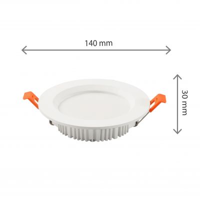 DURE 3 MAX DOWNLIGHT 12W NW 230V 110st IP44 IK06 Fi140x30 BIAŁY okrągły 5 lat gwarancji (SLI043013NW_PW)