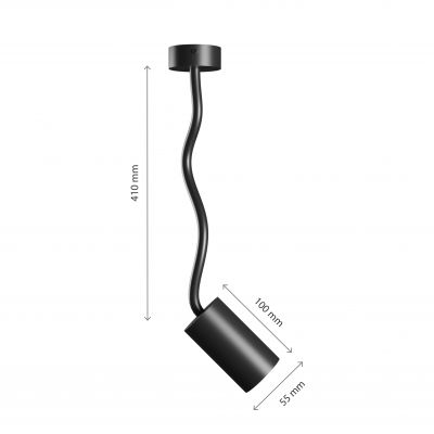 VARIOSA FLEXI GU10 BAZA 230V IP20 55x100x410MM CZARNY OKRĄGŁA (SLIP006026)