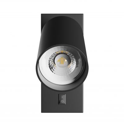 SQUALLA VARIOSA SWITCH GU10 KINKIET 230V IP20 55x100MM CZARNY OKRĄGŁA (SLIP006022)