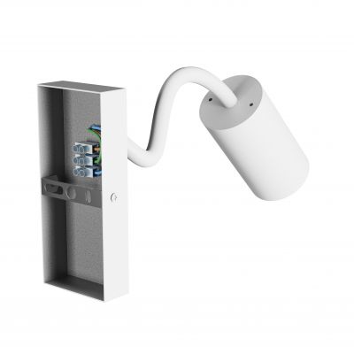 SQUALLA VARIOSA FLEXI SWITCH GU10 KINKIET 230V IP20 55x100x410MM BIAŁY OKRĄGŁA (SLIP006023)