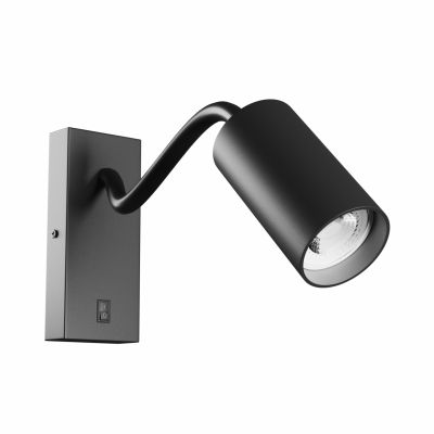 SQUALLA VARIOSA FLEXI SWITCH GU10 KINKIET 230V IP20 55x100x410MM CZARNY OKRĄGŁA (SLIP006024)